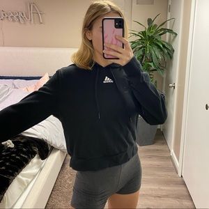 Adidas Black Cropped Hoodie